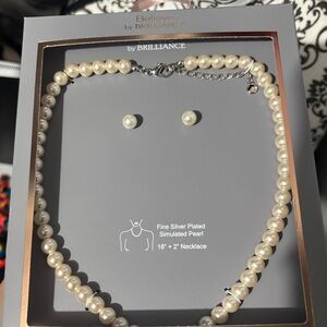 Brilliance Cream Simulated Pearl Necklace Set